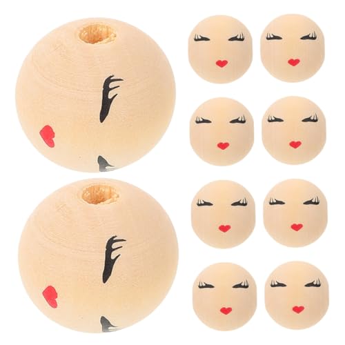 LOLIPPYY 10 Stück Teiliges Runde Holzperlen mit Lächelndem Gesicht Natürliche Holzkugeln für DIY Schmuck Basteln Armband Halskette Cartoon Design Kleine Schmuckperlen LOLIPPYY 10 Stück Teiliges Runde Holzperlen mit Lächelndem Gesicht Natürliche Holzkugeln für DIY Schmuck Basteln Armband Halskette Cartoon Design Kleine Schmuckperlen von LOLIPPYY