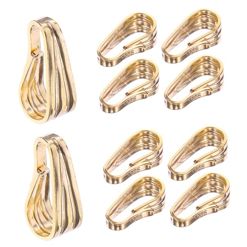 LOLIPPYY 10 Stück Teiliges Silber Anhänger Verschlüsse in Gold DIY Schmuckverbinder für Halsketten Armbänder Schlüsselanhänger Langlebig Farbecht zum Basteln Kleiner Anhänger und Charms von LOLIPPYY