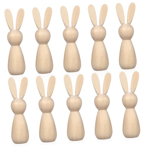 LOLIPPYY 10 Stück Teiliges Unbemalte Holzfiguren Hase zum Bemalen Kleine DIY Holzpuppen für Kreative Bastelprojekte und Wohnraumdekoration Leichte Holzhasen Spielfiguren für Erwachsene LOLIPPYY 10 Stück Teiliges Unbemalte Holzfiguren Hase zum Bemalen Kleine DIY Holzpuppen für Kreative Bastelprojekte und Wohnraumdekoration Leichte Holzhasen Spielfiguren für Erwachsene von LOLIPPYY