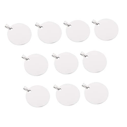 LOLIPPYY 10 Stück Unbeschriftete Anhänger für Stempeln und Gravieren Rundtags mit Loch Geeignet für Haustier Id Tags und DIY Schmuck Vielseitig Einsetzbar von LOLIPPYY