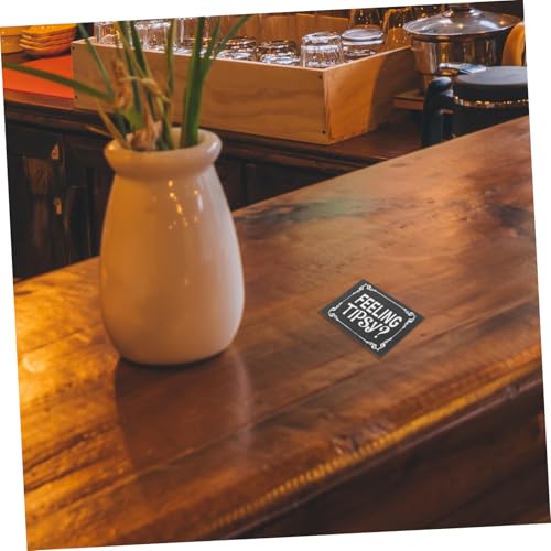 LOLIPPYY 10 Stück Wasserdichte Selbstklebende Aufkleber Feeling Tipsy für Bar und Restaurant Langlebige Pvc papierschilder Stilvolle labels zur Tisch Flaschenmarkierung von LOLIPPYY