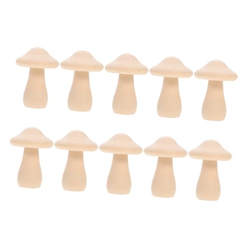 LOLIPPYY 10 Stück hölzerner Pilz unfertiger Pilz Mini Rasen Pilze unvollendet diamentpaiting inneneinrichtung Langlebig malerstaffelei Basteln Graffiti-Pilz aus Holz Pilz malen von LOLIPPYY