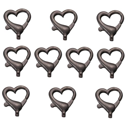 LOLIPPYY 10 Stücke Herz Karabinerverschluss Kleine Geformte Schlüsselanhänger Teile Schlüssel Ring Taschen Schnallen Schwarz Legierung LOLIPPYY 10 Stücke Herz Karabinerverschluss Kleine Geformte Schlüsselanhänger Teile Schlüssel Ring Taschen Schnallen Schwarz Legierung von LOLIPPYY