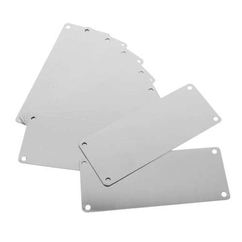 LOLIPPYY 10 Teiliges Edelstahl Blanko Schild mit Vorgebohrten Löchern Lasergravurfähig Vielseitig für Türbeschriftung Namensschilder DIY Bastelprojekte Anschraubbare Türplatten von LOLIPPYY