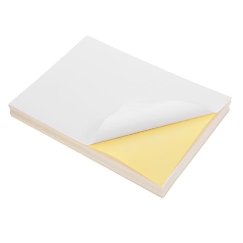 LOLIPPYY 100 Blatt Selbstklebendes Wasserdichtes Vinyl Aufkleberpapier Kompatibel mit Tintenstrahldruckern Blanko Druckerpapier für Vielseitige Bastel und Büroanwendungen von LOLIPPYY