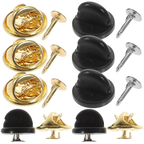 LOLIPPYY 100 Sätze Pin Back Clutch für Emaille Anstecknadeln Sicherer Verschluss Zweifarbige Gold Schwarz halter Poliert Leicht und Vielseitig für Broschen Kleidung und Zubehör LOLIPPYY 100 Sätze Pin Back Clutch für Emaille Anstecknadeln Sicherer Verschluss Zweifarbige Gold Schwarz halter Poliert Leicht und Vielseitig für Broschen Kleidung und Zubehör von LOLIPPYY