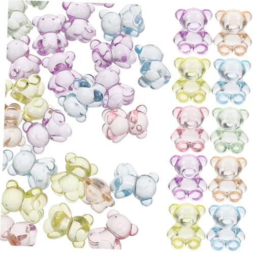 LOLIPPYY 100 Stück Acryl Bärenperlen DIY Schmuck Zubehör Transparente Bunte Perlen für Armbänder Haarbänder Bastelperlen Abstandshalter Charm Anhänger LOLIPPYY 100 Stück Acryl Bärenperlen DIY Schmuck Zubehör Transparente Bunte Perlen für Armbänder Haarbänder Bastelperlen Abstandshalter Charm Anhänger von LOLIPPYY