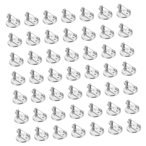 LOLIPPYY 100 Stück Brustnadel Basis DIY Broschentray Silber Schmuckherstellung Zubehör für Individuelle Anstecker Herstellung Leicht und Formstabil von LOLIPPYY