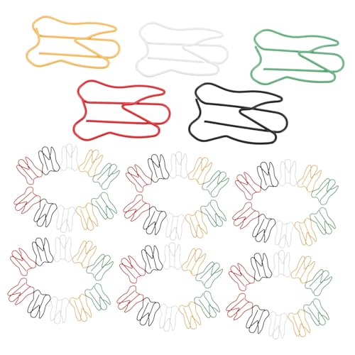 LOLIPPYY 100 Stück Bunte Büroklammern Zahnform Büroklammern Kreative Bunte Clips für Schule Büro und Zuhause Kleine Praktische Organizer für Papier und Notizen von LOLIPPYY