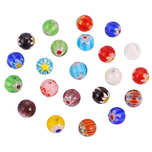 LOLIPPYY 100 Stück Bunte Glasperlen Mix Runde Perlen für DIY Schmuckherstellung Armbänder Bastelmaterialien von LOLIPPYY