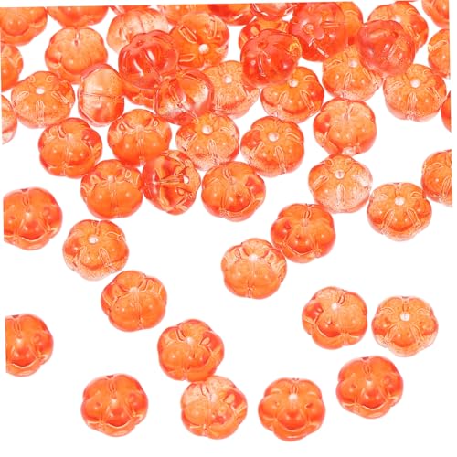 LOLIPPYY 100 Stück DIY Glasperlen Kürbisdesign Lose Perlen für Schmuckherstellung Armband Anhänger Bastelset für Auffädeln und Halloween Dekoration von LOLIPPYY