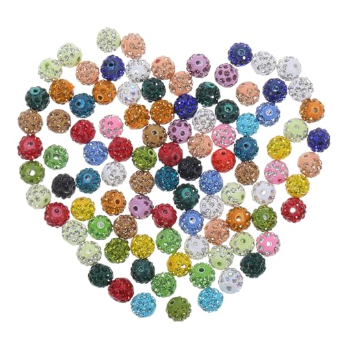 LOLIPPYY 100 Stück DIY Strass Perlen Glitzernde Bastelperlen für Armbänder Halsketten Schmuckherstellung Weiche Polymer Kugelperlen für Kreative Schmuckgestaltung von LOLIPPYY