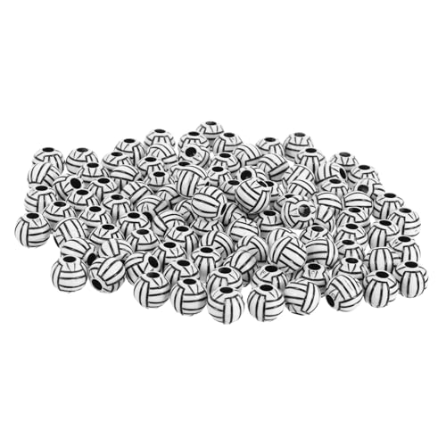LOLIPPYY 100 Stück DIY Volleyball Perlen Acryl Bastelperlen für Armbänder Schmuck und Handwerk für Sport Dekorationen und Kreative DIY Projekte von LOLIPPYY