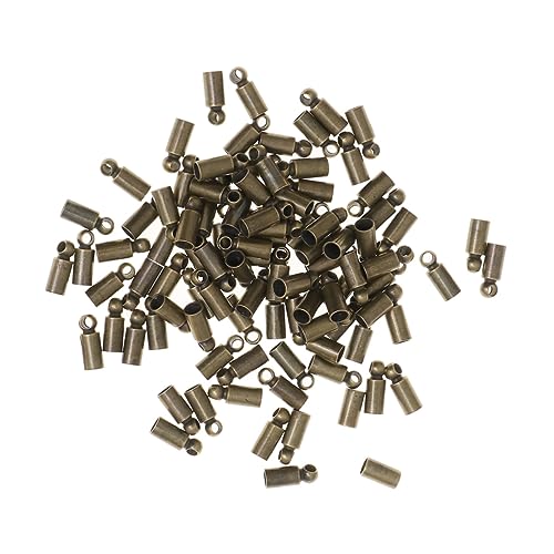LOLIPPYY 100 Stück Endkappen für Schmuck Kupfer Knotenabdeckungen Crimp Endkappen für DIY und Armbänder Kompatibel mit Leder und Satinbändern Einfach zu Verwenden Langlebig und Vielseitig von LOLIPPYY