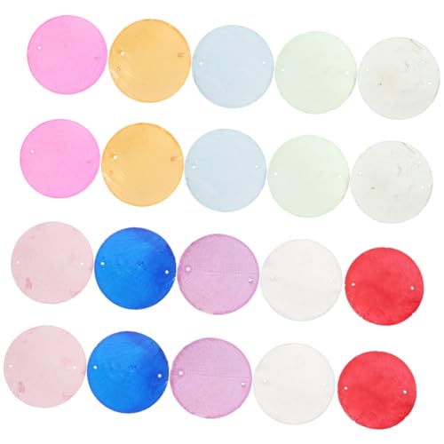 LOLIPPYY 100 Stück Flache Runde Muschelplatten Natürliche Transparente Shells Beads Leichtes DIY Windspiel und Schmuck Anhänger Vielseitig für Basteln Fensterdeko und Handgefertigte von LOLIPPYY