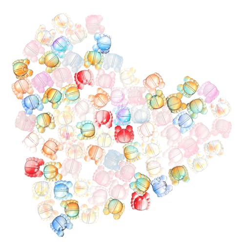 LOLIPPYY 100 Stück Glasperlen Krabbenform Bunte DIY Perlen Schmuckherstellung Armbänder Ohrringe Anhänger Bastelperlen für Kreative Schmuckprojekte von LOLIPPYY