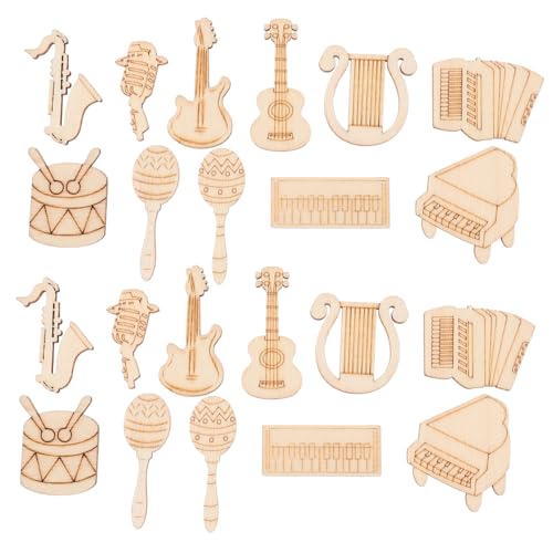 LOLIPPYY 100 Stück Holzscheiben Musikinstrumente DIY Bastelholzscheiben Naturholz Leicht für Kreative Handarbeit und Kinderförderung Holzstücke Dekorationen LOLIPPYY 100 Stück Holzscheiben Musikinstrumente DIY Bastelholzscheiben Naturholz Leicht für Kreative Handarbeit und Kinderförderung Holzstücke Dekorationen von LOLIPPYY