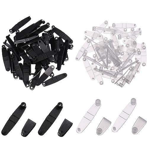 LOLIPPYY 100 Stück Kunststoff Schlüsselanhänger Clips Transparente Schwarze Badge Halter Verbinder für Lanyards Schlüsselringe Ausweiskarten Robuste Langlebige Clips für Büro und Freizeit von LOLIPPYY