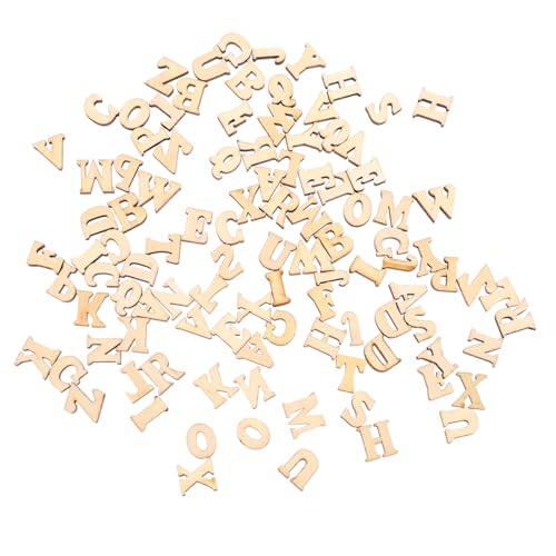 LOLIPPYY 100 Stück Log-briefschnalle Braun Natürlich Form Hauptstadt Alphabete Buchstaben Wald Bastelbriefe Holz Scheiben Zubehör Alphabet-buchstaben- Buchstaben Hölzern Beige von LOLIPPYY