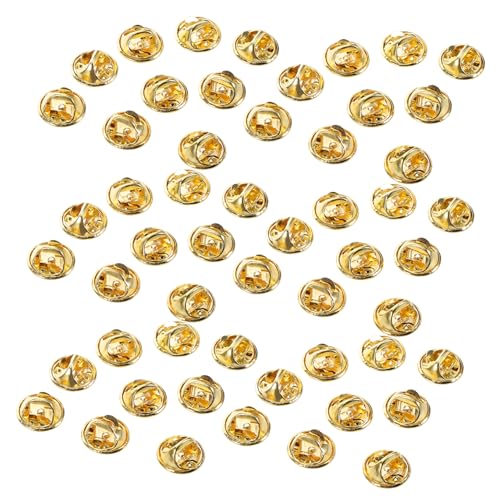 LOLIPPYY 100 Stück Metall Schmetterlingsverschluss aus Messing Sichere Broschierückseite für Anstecker Vielseitig für Schmuck Business Events Hochzeiten und Bastelprojekte von LOLIPPYY