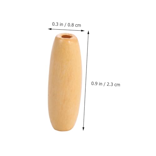 LOLIPPYY 100 Stück Olivförmige Naturfarbene Holzperlen für DIY Schmuckherstellung Bastelarbeiten Spacer Beads für Armbänder Holzdeko von LOLIPPYY