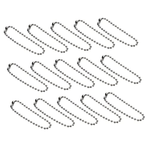 LOLIPPYY 100 Stück Perlenkette Metallkette für DIY Schmuck Schlüsselanhänger Anhänger Silberne Kugelkette für Bastelprojekte und Dekorationen von LOLIPPYY