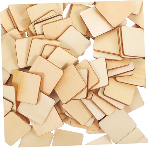 LOLIPPYY 100 Stück Quadratische Holzblöcke zum Basteln Unbehandelte Holzplatten aus Hochwertigem Holz DIY Holzscheiben für Dekoration Malen Hochzeit und Handwerksprojekte von LOLIPPYY