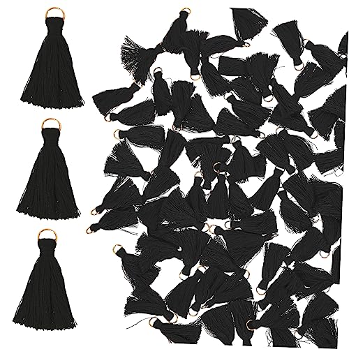 LOLIPPYY 100 Stück Quasten -Schmuckzubehör Dekoration bunt helle farbe quaste Bastelquaste Mini kurze Quaste Quasten für die Schmuckherstellung Mini-Quasten zum Basteln Polyester Schwarz LOLIPPYY 100 Stück Quasten -Schmuckzubehör Dekoration bunt helle farbe quaste Bastelquaste Mini kurze Quaste Quasten für die Schmuckherstellung Mini-Quasten zum Basteln Polyester Schwarz von LOLIPPYY
