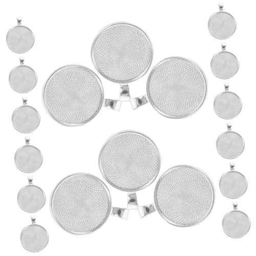 LOLIPPYY 100 Stück Runde Legierung Anhänger Tabletts DIY Schmuck Lünette Rohlinge Glatte Cabochon Fassungen für Halsketten Sichere und Langlebige Bastelzubehör von LOLIPPYY