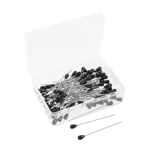 LOLIPPYY 100 Stück Stecknadeln mit Tropfenförmigem Perlkopf für Quilten Nähen Basteln Große Kopfstecknadeln für Stoff Präzise Handhabung und Effiziente Verarbeitung bei DIY projekten von LOLIPPYY