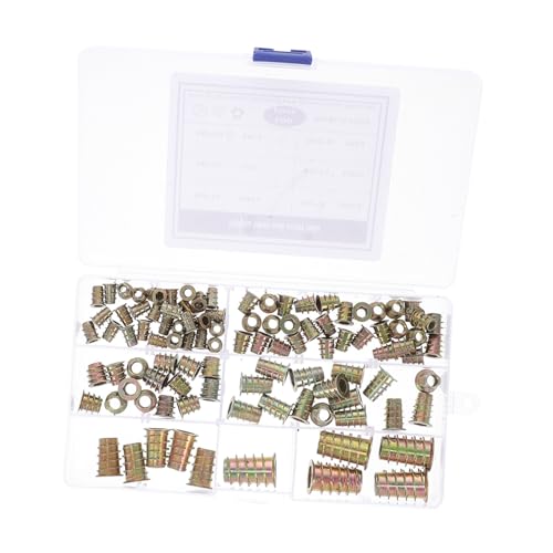 LOLIPPYY 100 Stück Teiliges Carbonstahl Möbel Schrauben Muttern Gewindeeinsätze mit Innen Sechskant Rostbeständig Robust Praktische Möbelbeschläge für Holzmontage von LOLIPPYY