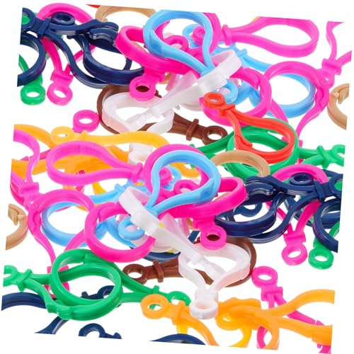 LOLIPPYY 100 Stück Teiliges DIY Schlüsselanhänger Bunte Kunststoff Lampenschnallen mit Karabinerhaken Vielseitig für Schlüsselringe Bastelprojekte Schmuckherstellung Robust und Langlebig von LOLIPPYY