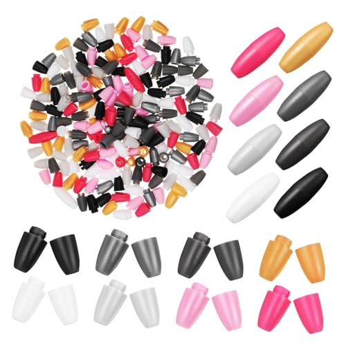LOLIPPYY 100 Stück Teiliges Kunststoff Seilverschluss Bruchsicherer Schnappverschluss Bunte Fassverbinder für Armbänder Halsketten DIY Schmuckherstellung von LOLIPPYY