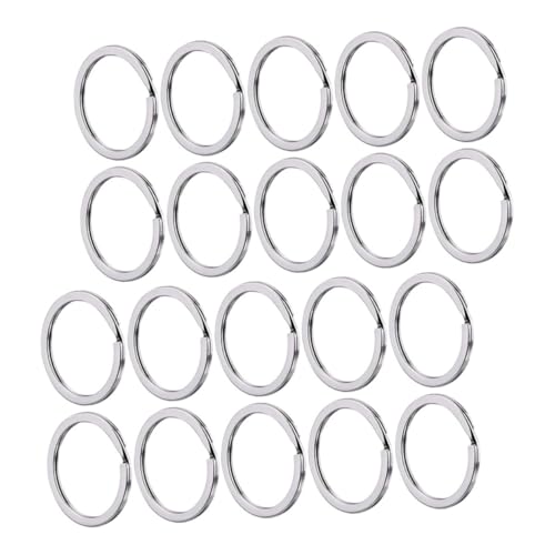 LOLIPPYY 100 Stück Teiliges Metall Schlüsselringe Flach Rund Schlüsselanhänger Split Ringe Robust Vielseitig für Schlüssel Diy Zubehör Karabiner Ersatzteile Leichte Langlebige von LOLIPPYY
