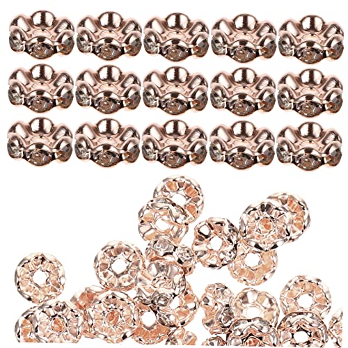 LOLIPPYY 100Stücke DIY Schmuck Spacer Perlen Roségold für Armband und Halskettenherstellung Bastelperlen für Kreative Schmuckprojekte von LOLIPPYY