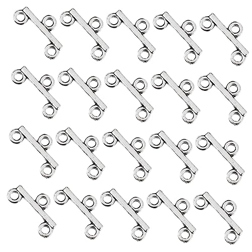 LOLIPPYY 100Stücke DIY Schmuckverschlüsse für Armbänder Doppelreihige Antiqued Clips für Schmuckherstellung und Handwerksprojekte von LOLIPPYY