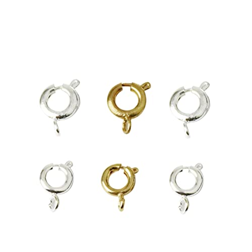 LOLIPPYY 100Stücke Kleidungsfederschnallen DIY Alu Schnallen für Halsketten und Armbänder Glänzendes Silber und Gold Verbindungselemente für Schmuckherstellung von LOLIPPYY