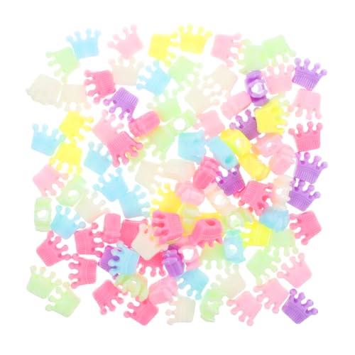 LOLIPPYY 100Stücke Mini Kronen Kunststoffperlen für DIY Kinderfreundliche Bastelperlen für Schmuckherstellung und Projekte Sicher und Einfach zu Handhaben von LOLIPPYY