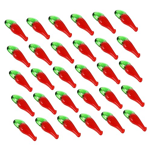 LOLIPPYY 100Stücke Rote Chili Perlen Charms DIY Glasperlen für Armbänder und Schmuckherstellung Lose Perlen für Kreative Handarbeiten Leuchtende Farben und Einzigartiges Design von LOLIPPYY