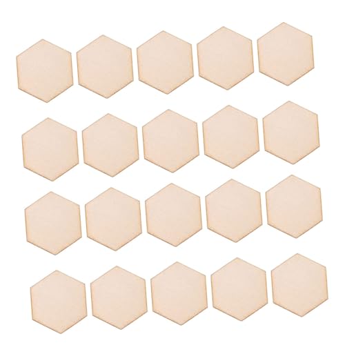 LOLIPPYY 100Stücke Sechseckige Holzscheiben Unbehandelt DIY Zubehör für Bastelprojekte Holzplatten für Bastelideen für Handwerk von LOLIPPYY