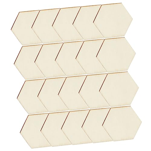 LOLIPPYY 100Stücke Unlackierte Holzscheiben Sechskantformen DIY Bastelmaterialien für Holzstücke für Kunstprojekte und Heimdekoration von LOLIPPYY