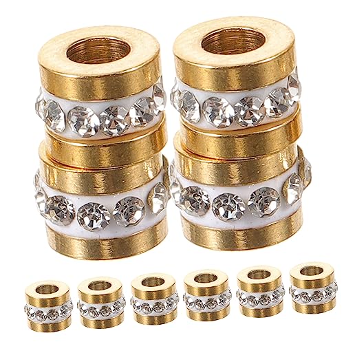 LOLIPPYY 10Stücke Abstandshalterperlen mit Strass DIY Schmuckzubehör für Armbänder und Dekorative Spacer Perlen für Basteln Goldfarbe von LOLIPPYY