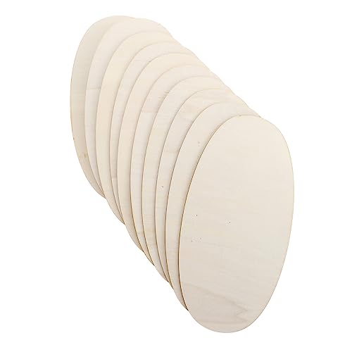 LOLIPPYY 10Stücke DIY Holzscheiben Leere Ovale Holzstücke für Handwerksprojekte Unvollendete Holzanhänger für Partydekorationen von LOLIPPYY