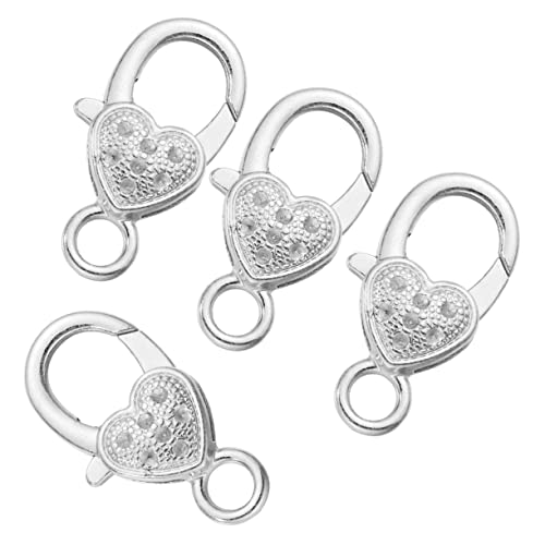 LOLIPPYY 10Stücke Herzform Lobster Claw Verschlüsse Silberne Karabinerhaken für DIY Schmuckherstellung Taschenzubehör Vintage Stil für Armbänder und LOLIPPYY 10Stücke Herzform Lobster Claw Verschlüsse Silberne Karabinerhaken für DIY Schmuckherstellung Taschenzubehör Vintage Stil für Armbänder und von LOLIPPYY