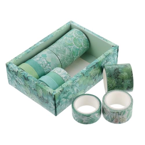 LOLIPPYY 12 Rollen Altes Stil und Papierband Regenbogen Pastell farbiges Klebeband für dekorativ Sammelalbum Aufkleber Scrapbooking Washi Tape Tape- Green von LOLIPPYY