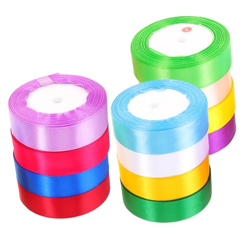 LOLIPPYY 12 Rollen Teiliges Bunte Dekobänder Breit Stilvolle Polyester Geschenkverpackungsbänder Strapazierfähige Schleifenbänder für Kreative DIY dekorationen und Bastelarbeiten LOLIPPYY 12 Rollen Teiliges Bunte Dekobänder Breit Stilvolle Polyester Geschenkverpackungsbänder Strapazierfähige Schleifenbänder für Kreative DIY dekorationen und Bastelarbeiten von LOLIPPYY