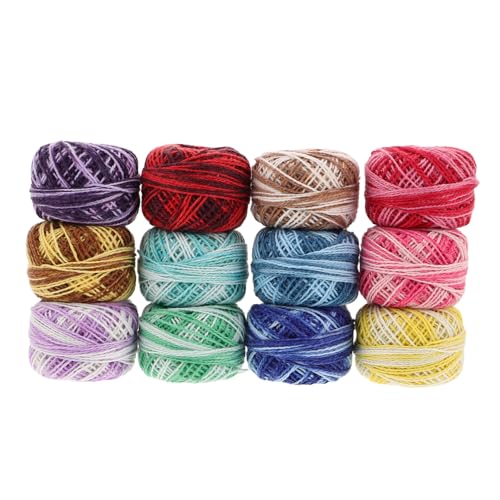 LOLIPPYY 12 Stück Stickgarn Aus Baumwolle Diy-fadenzeichnung Für Baumwollfaden Zum Nähen Farbige Fäden Für Kreuzstich Strickgarn-set Kreuzstichfaden Bastelfaden Stickfaden Rayon von LOLIPPYY