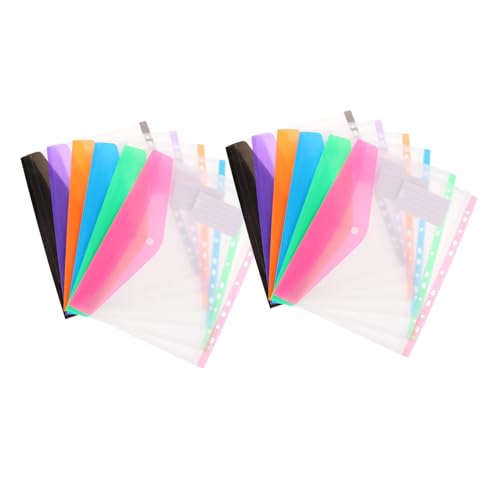 LOLIPPYY 12 Stück Teiliges Blinder File Organizer Abheftbare Dokumententaschen Halbtransparente Mehrfarbige Blinder File Protector Taschen Vielseitig für Büro und Schule von LOLIPPYY