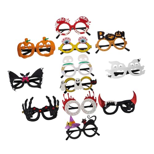 LOLIPPYY 12 Stück Teiliges Halloween-partybrillen aus Kunststoff mit Glitzernden Pumpkin- Ghost Skull-designs Lustige Spukbrillen für Erwachsene Foto-requisiten und Partydekorationen von LOLIPPYY