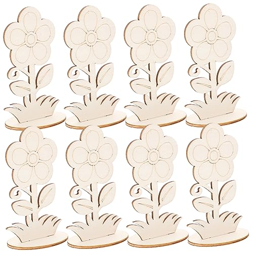 LOLIPPYY 12 Stück Teiliges Holzblumen zum Bemalen Unbehandelte Holzblumen für Bastelprojekte Glatte Oberfläche Stabile Holzdekoration für DIY Malerei Kreative Blumenornamente für und von LOLIPPYY